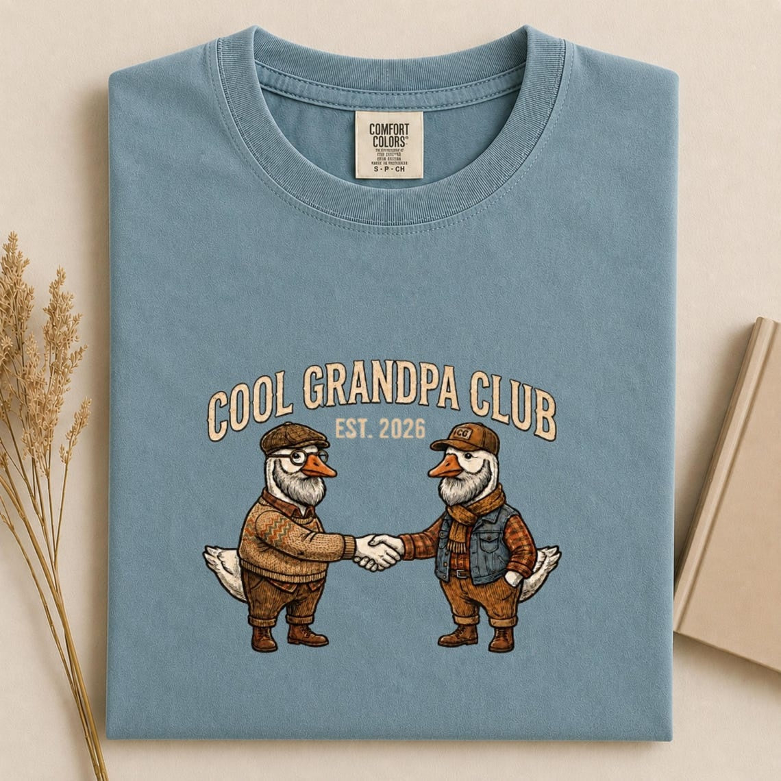 Comfort Colors Grandpa Est 2026 Tee, Goose Grandpa Tee, First Time Grandpa Tee, Cool Grandpa Club Tee, Funny Goose Tee, Grandpa to Be Gift - Denoss