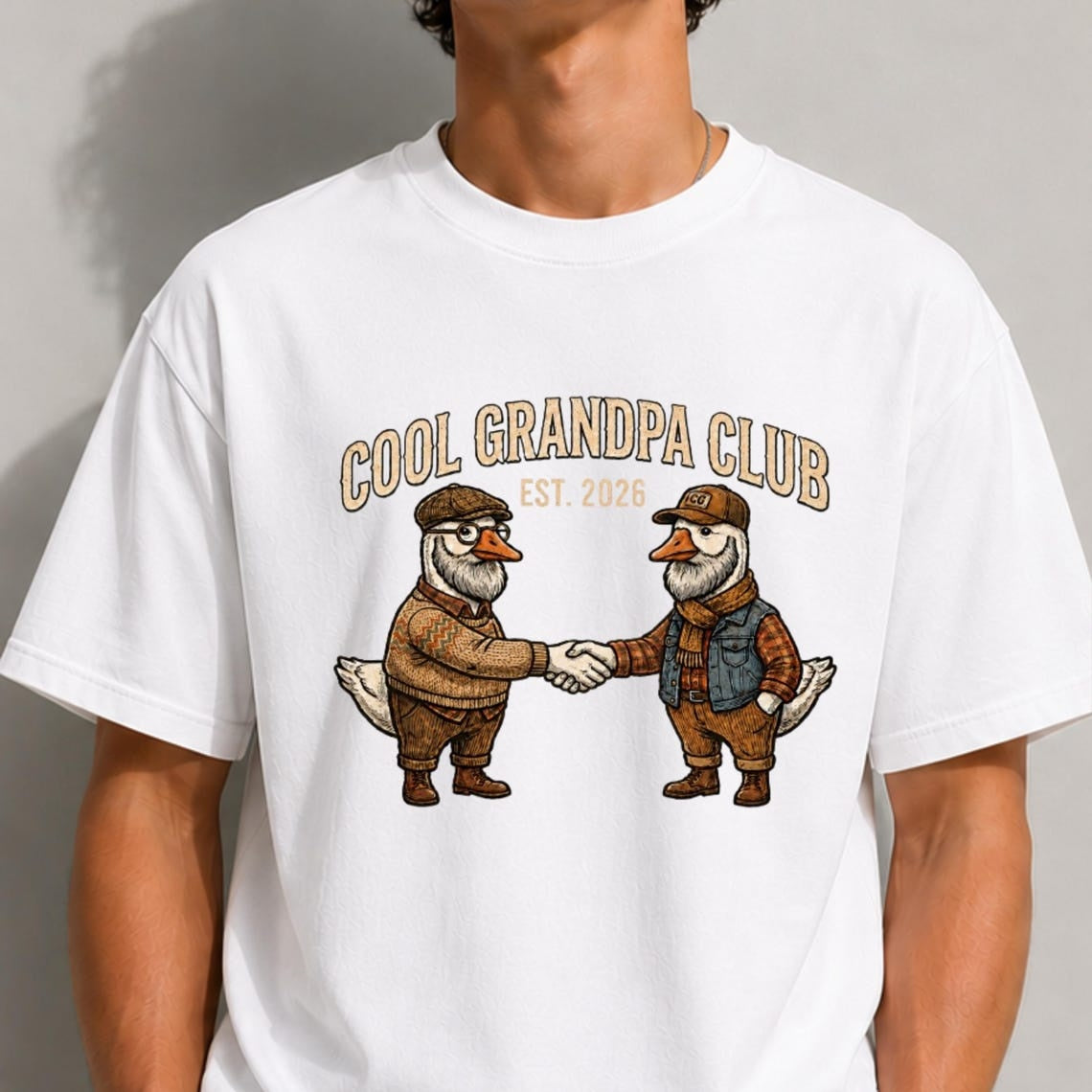 Comfort Colors Grandpa Est 2026 Tee, Goose Grandpa Tee, First Time Grandpa Tee, Cool Grandpa Club Tee, Funny Goose Tee, Grandpa to Be Gift - Denoss