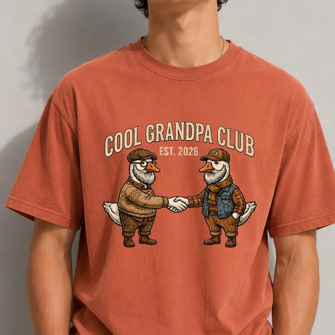 Comfort Colors Grandpa Est 2026 Tee, Goose Grandpa Tee, First Time Grandpa Tee, Cool Grandpa Club Tee, Funny Goose Tee, Grandpa to Be Gift - Denoss