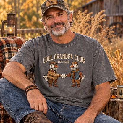 Comfort Colors Grandpa Est 2026 Tee, Goose Grandpa Tee, First Time Grandpa Tee, Cool Grandpa Club Tee, Funny Goose Tee, Grandpa to Be Gift - Denoss
