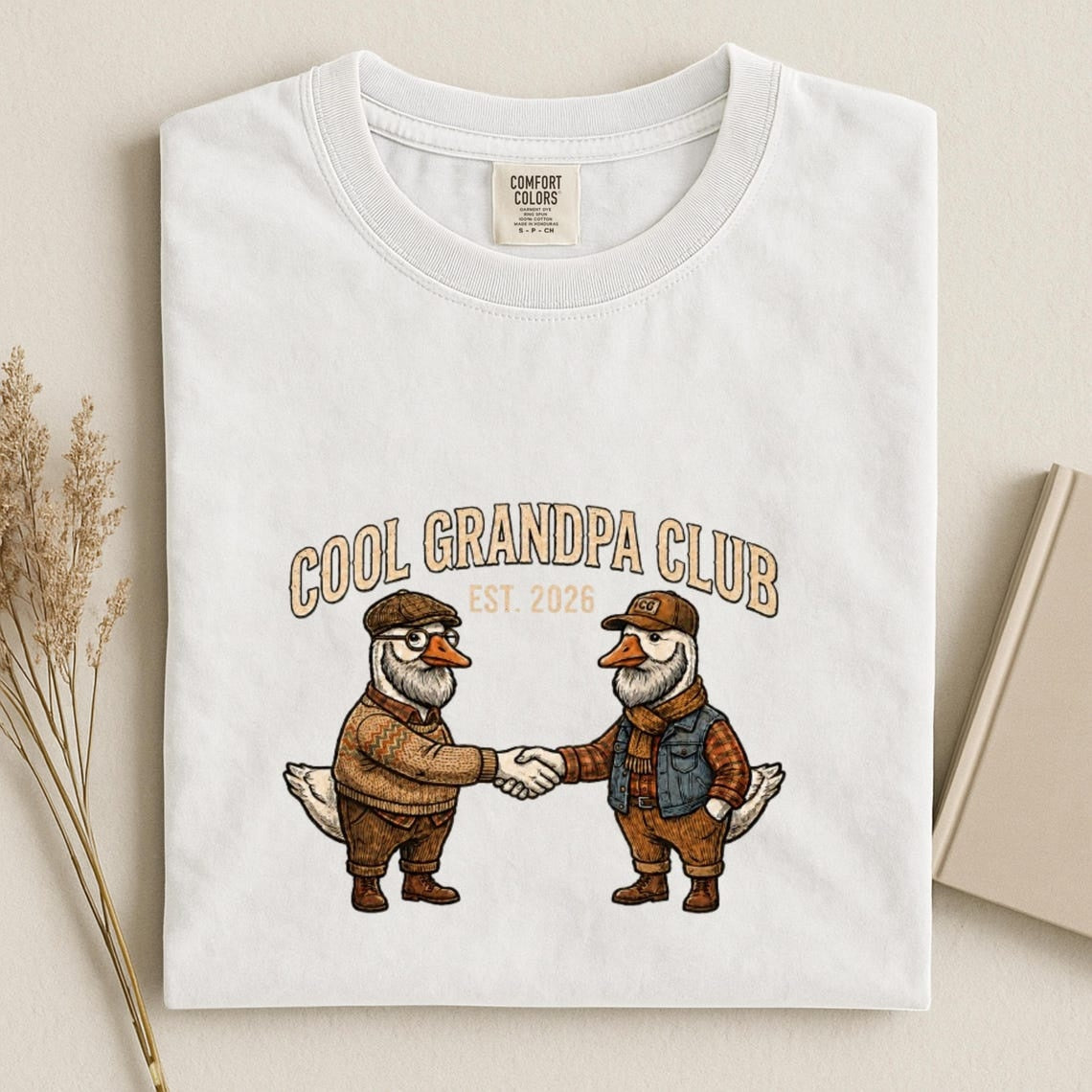 Comfort Colors Grandpa Est 2026 Tee, Goose Grandpa Tee, First Time Grandpa Tee, Cool Grandpa Club Tee, Funny Goose Tee, Grandpa to Be Gift - Denoss