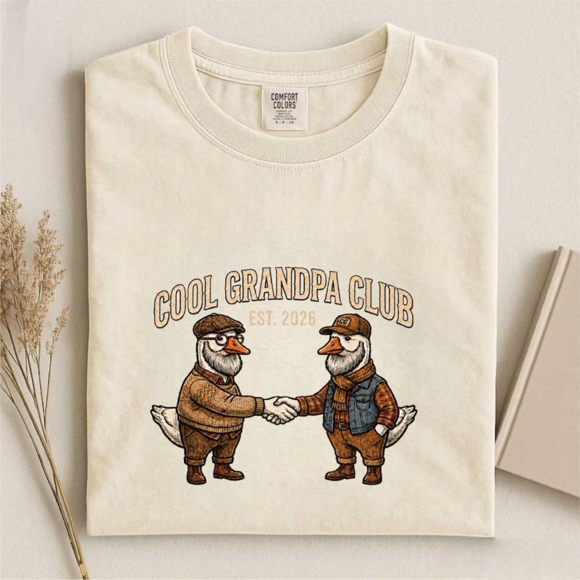Comfort Colors Grandpa Est 2026 Tee, Goose Grandpa Tee, First Time Grandpa Tee, Cool Grandpa Club Tee, Funny Goose Tee, Grandpa to Be Gift - Denoss