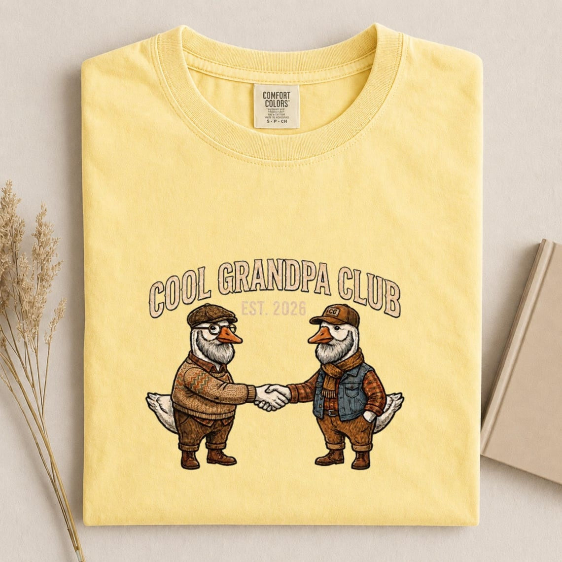 Comfort Colors Grandpa Est 2026 Tee, Goose Grandpa Tee, First Time Grandpa Tee, Cool Grandpa Club Tee, Funny Goose Tee, Grandpa to Be Gift - Denoss