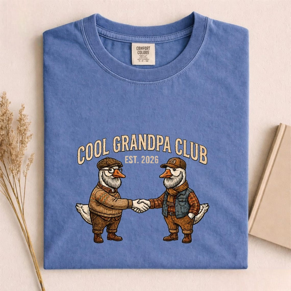 Comfort Colors Grandpa Est 2026 Tee, Goose Grandpa Tee, First Time Grandpa Tee, Cool Grandpa Club Tee, Funny Goose Tee, Grandpa to Be Gift - Denoss