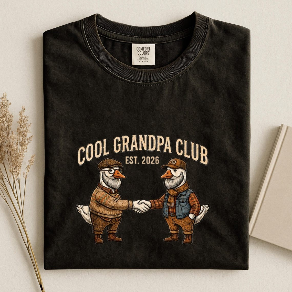 Comfort Colors Grandpa Est 2026 Tee, Goose Grandpa Tee, First Time Grandpa Tee, Cool Grandpa Club Tee, Funny Goose Tee, Grandpa to Be Gift - Denoss