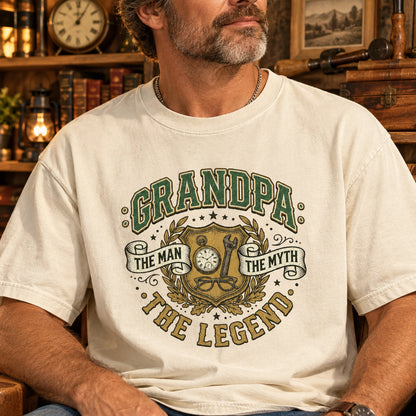Comfort Colors Grandpa The Man The Myth The Legend Shirt, Grandpa T-Shirt, Gift for Grandpa, Father's Day Shirt, Grandpa Tee, Papa Gift - Denoss