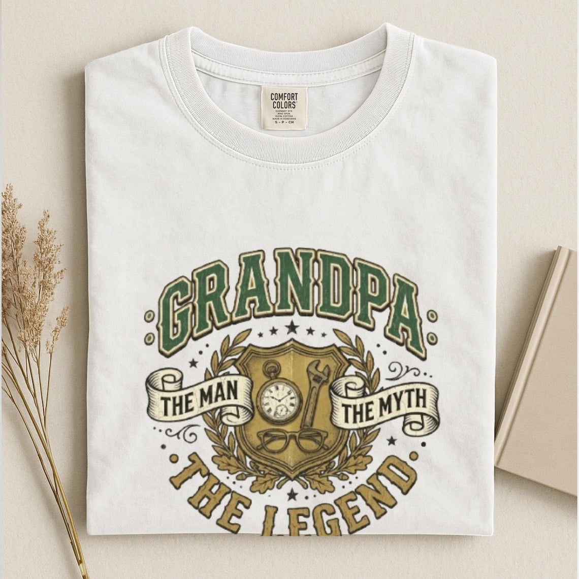 Comfort Colors Grandpa The Man The Myth The Legend Shirt, Grandpa T-Shirt, Gift for Grandpa, Father's Day Shirt, Grandpa Tee, Papa Gift - Denoss