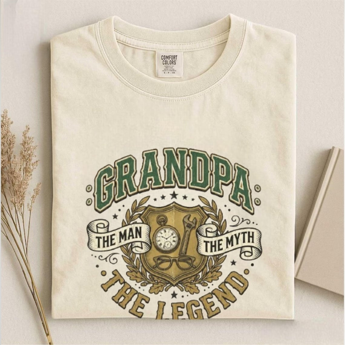 Comfort Colors Grandpa The Man The Myth The Legend Shirt, Grandpa T-Shirt, Gift for Grandpa, Father's Day Shirt, Grandpa Tee, Papa Gift - Denoss
