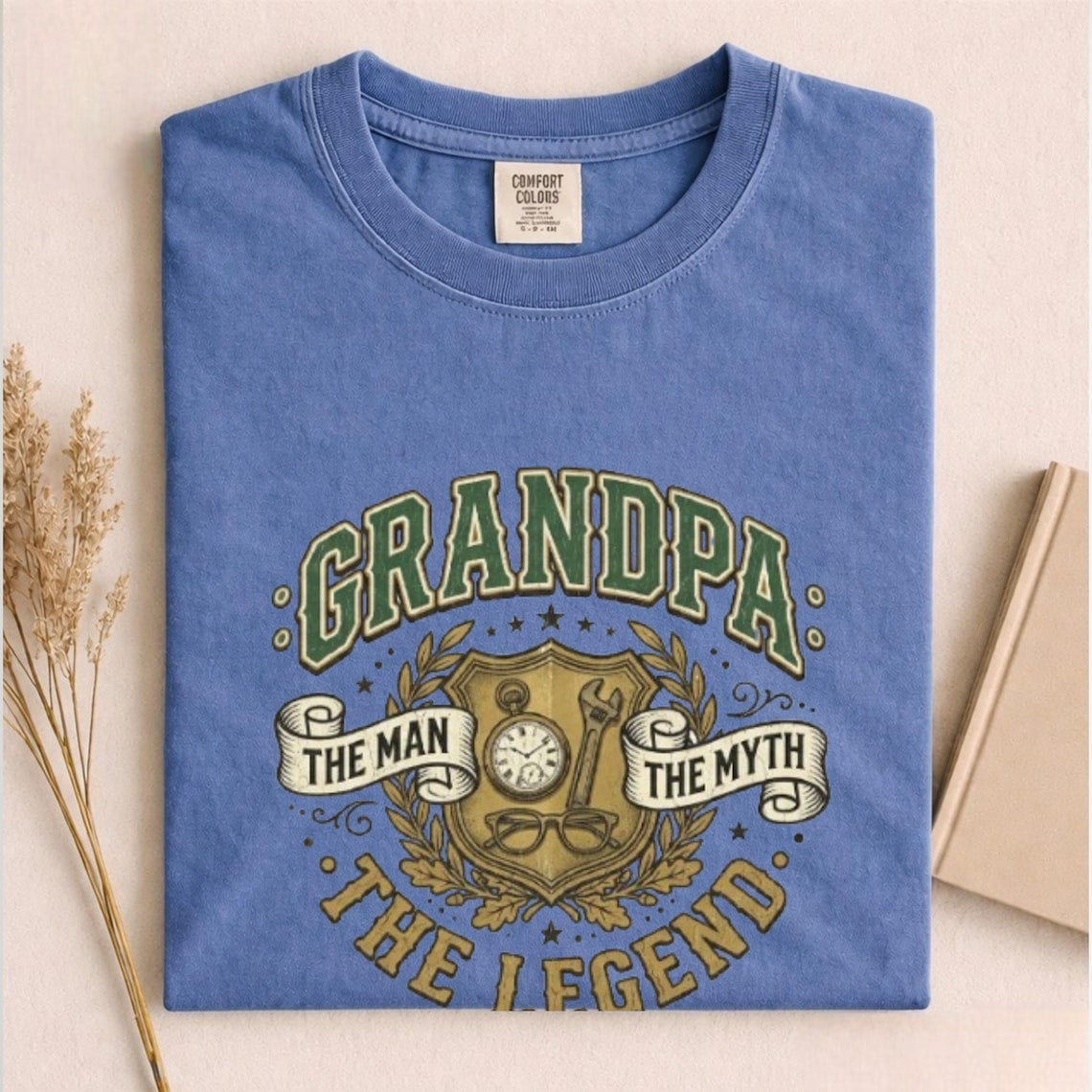 Comfort Colors Grandpa The Man The Myth The Legend Shirt, Grandpa T-Shirt, Gift for Grandpa, Father's Day Shirt, Grandpa Tee, Papa Gift - Denoss