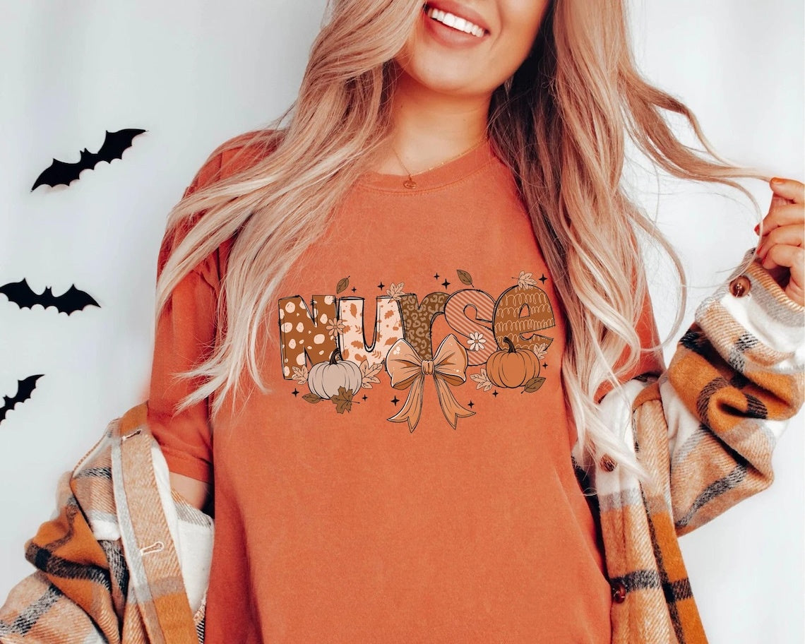 Comfort Colors Halloween Nurse Tshirt,Halloween Nursing Tee,Nurse Fall Shirt,