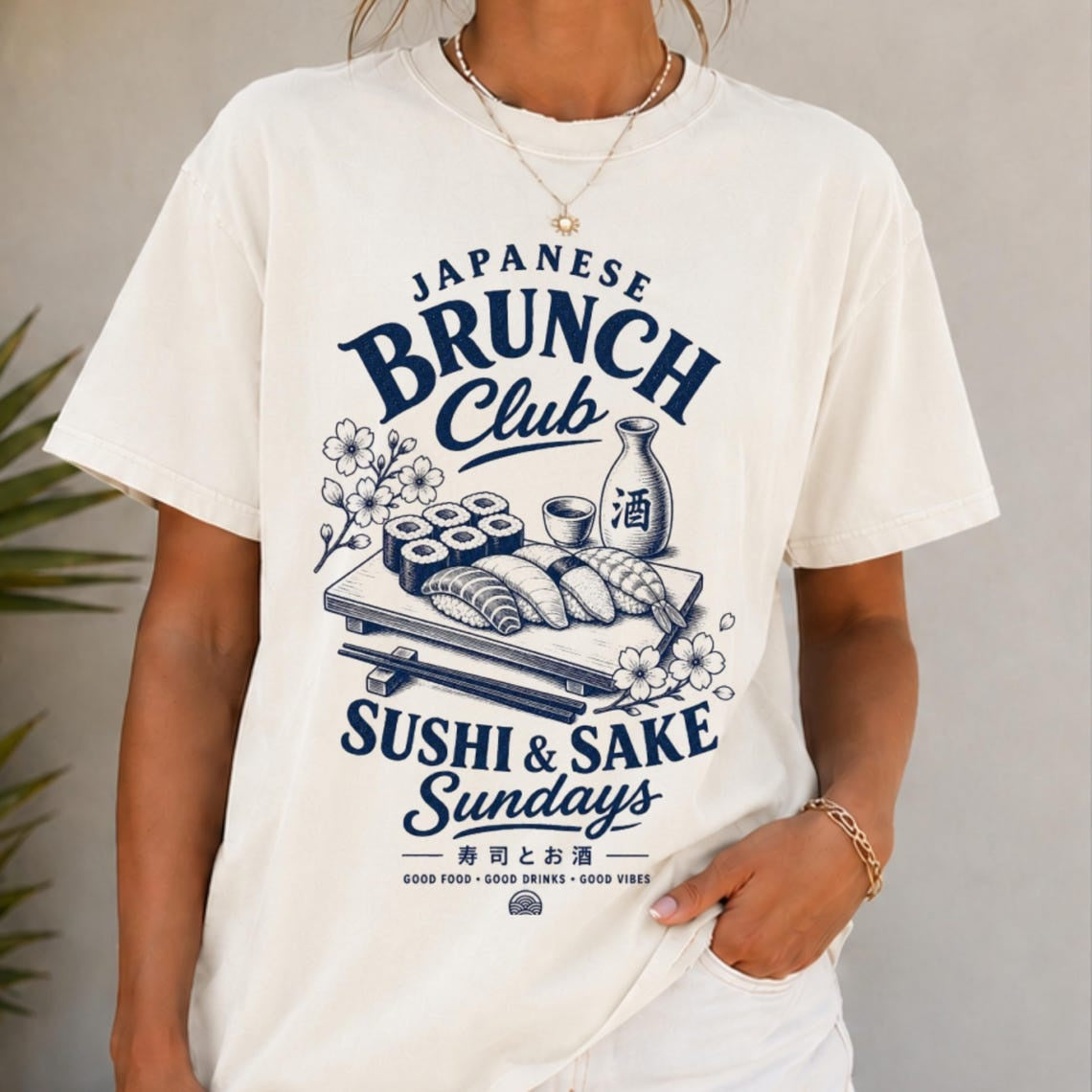 Comfort Colors Japanese Brunch Club Shirt, Sushi and Sake Sundays Tee, Japanese Food Lover Tee, Sushi Lover Gift, Japan Aesthetic T-Shirt - Denoss
