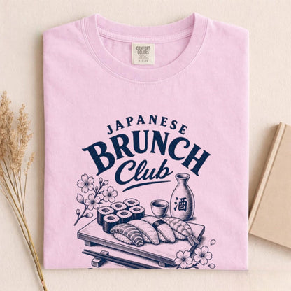 Comfort Colors Japanese Brunch Club Shirt, Sushi and Sake Sundays Tee, Japanese Food Lover Tee, Sushi Lover Gift, Japan Aesthetic T-Shirt - Denoss
