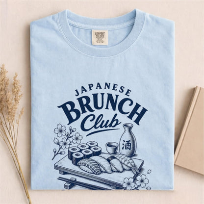 Comfort Colors Japanese Brunch Club Shirt, Sushi and Sake Sundays Tee, Japanese Food Lover Tee, Sushi Lover Gift, Japan Aesthetic T-Shirt - Denoss