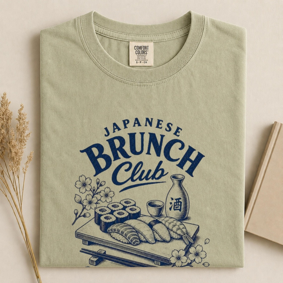Comfort Colors Japanese Brunch Club Shirt, Sushi and Sake Sundays Tee, Japanese Food Lover Tee, Sushi Lover Gift, Japan Aesthetic T-Shirt - Denoss