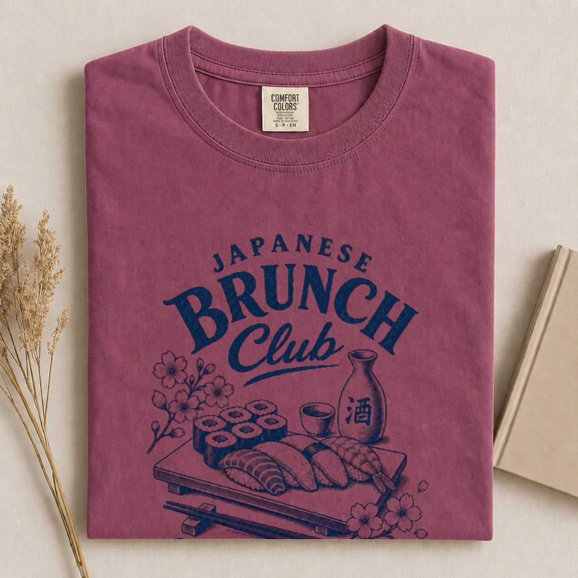 Comfort Colors Japanese Brunch Club Shirt, Sushi and Sake Sundays Tee, Japanese Food Lover Tee, Sushi Lover Gift, Japan Aesthetic T-Shirt - Denoss