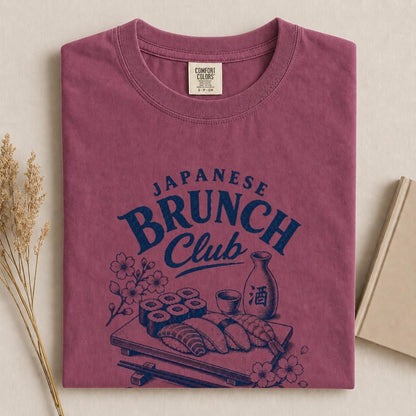 Comfort Colors Japanese Brunch Club Shirt, Sushi and Sake Sundays Tee, Japanese Food Lover Tee, Sushi Lover Gift, Japan Aesthetic T-Shirt - Denoss