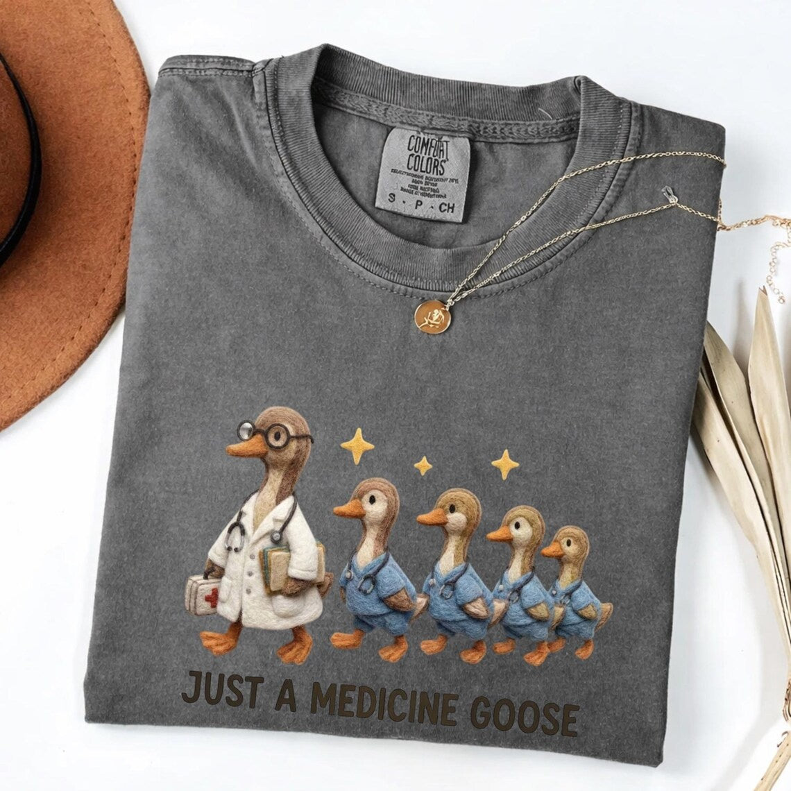 Comfort Colors Just A Medicine Goose Shirt, Funny Nurse Goose Tee, Handmade Goose Tee, Doctor Goose Tee, Medical Goose Tee, Nurse Gift Idea - Denoss