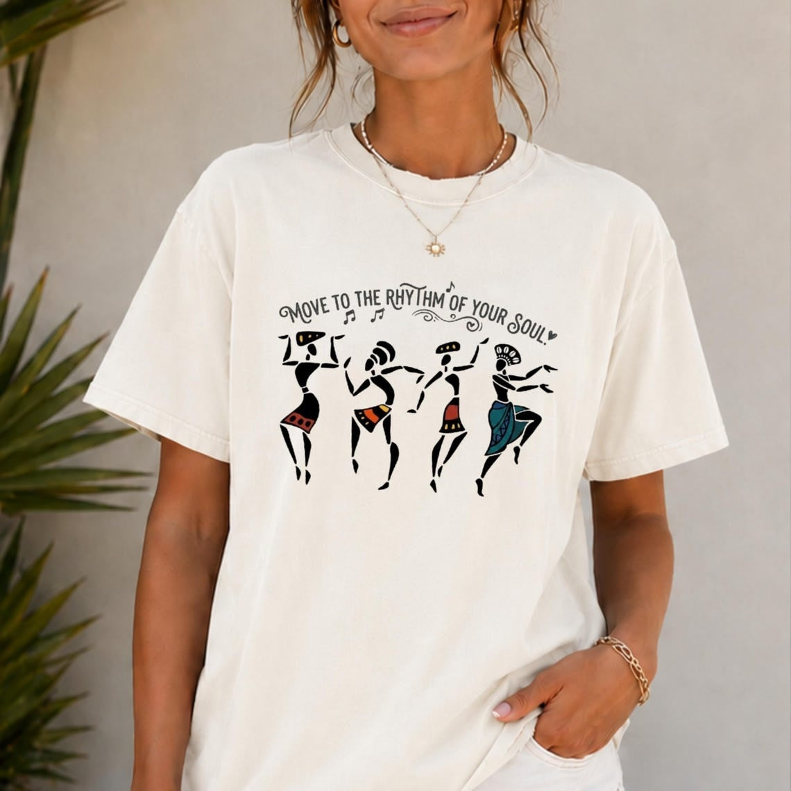 Comfort Colors Move To The Rhythm Of Your Soul T-Shirt, African Dancers Shirt, Boho Tribal Tee, Afrocentric Clothing, Gift For Dancer - Denoss