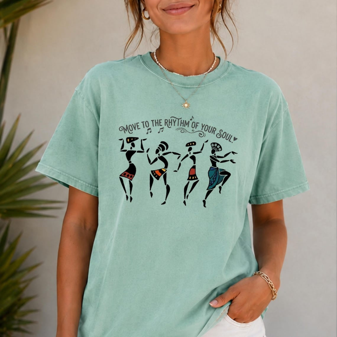 Comfort Colors Move To The Rhythm Of Your Soul T-Shirt, African Dancers Shirt, Boho Tribal Tee, Afrocentric Clothing, Gift For Dancer - Denoss