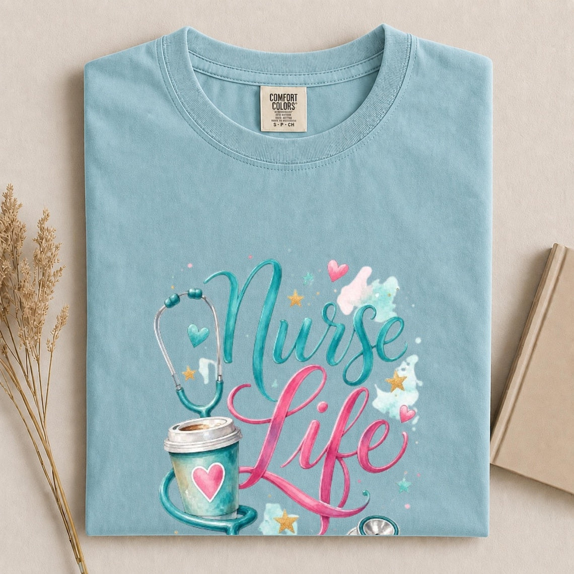 Comfort Colors Nurse Life Shirt, RN Tee for Women, NR Appreciation Gift, Nursing School Graduate Gift, Healthcare Worker Tee, Cute Nurse Tee - Denoss