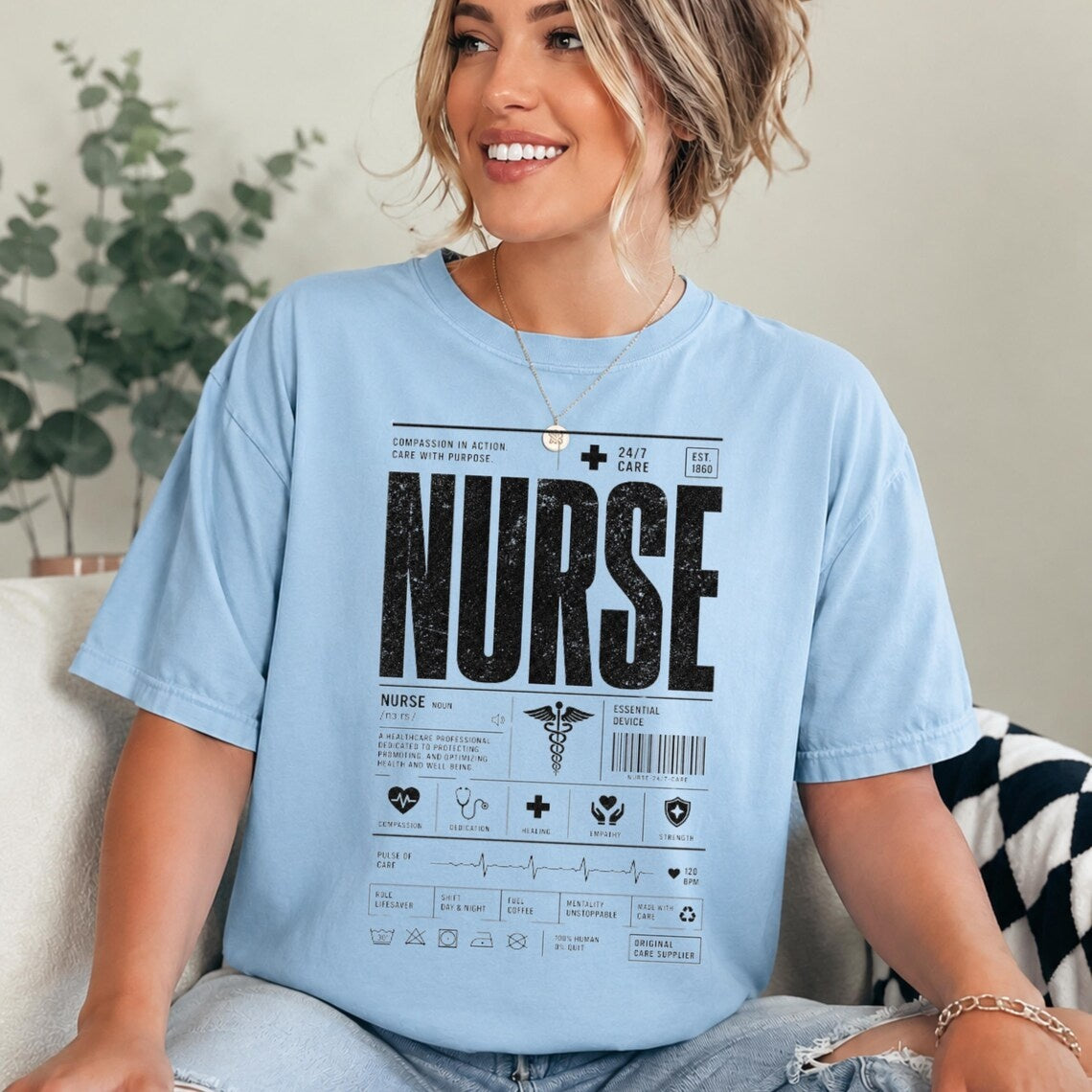 Comfort Colors Nursing Student T-Shirt, Nurse Tee, RN Appreciation Gift, Nursing Graduation Tee, Cute Nurse Life Tee, Healthcare Worker Tee - Denoss