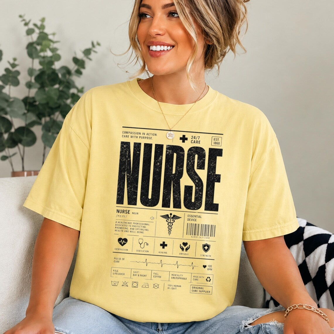 Comfort Colors Nursing Student T-Shirt, Nurse Tee, RN Appreciation Gift, Nursing Graduation Tee, Cute Nurse Life Tee, Healthcare Worker Tee - Denoss