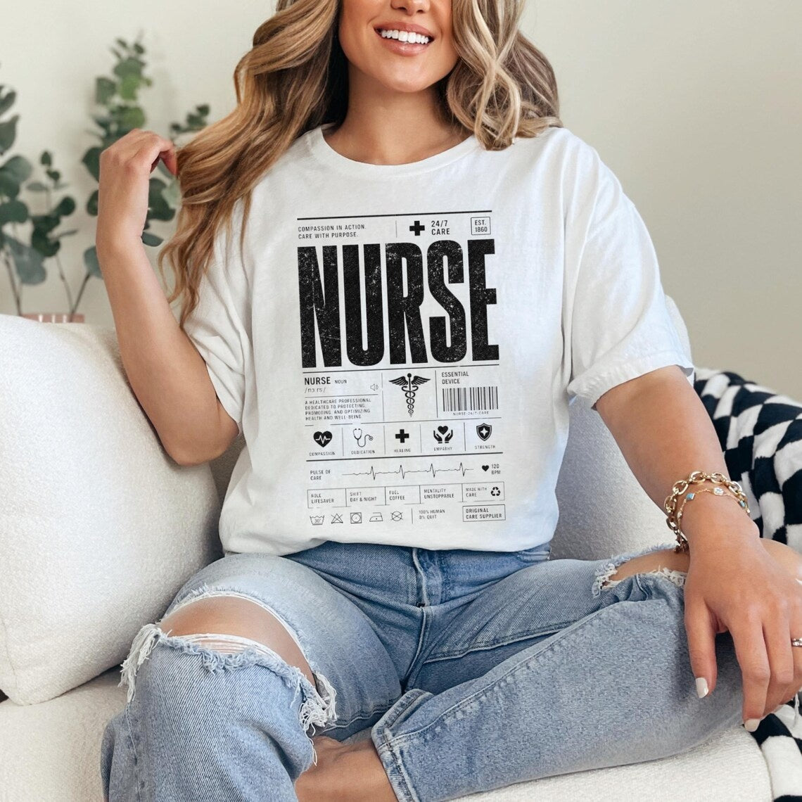 Comfort Colors Nursing Student T-Shirt, Nurse Tee, RN Appreciation Gift, Nursing Graduation Tee, Cute Nurse Life Tee, Healthcare Worker Tee - Denoss