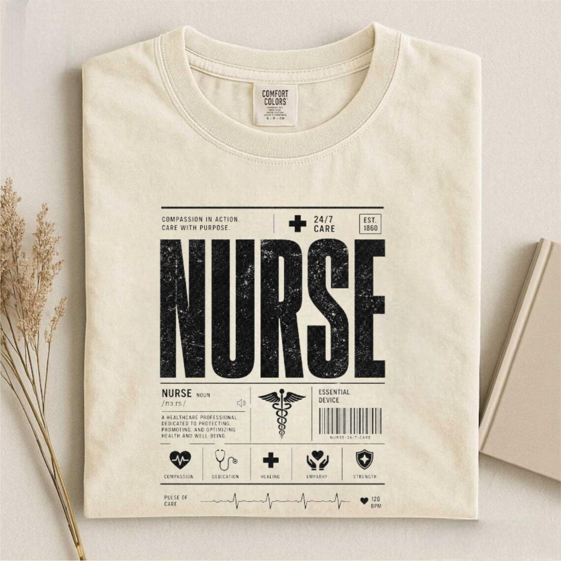 Comfort Colors Nursing Student T-Shirt, Nurse Tee, RN Appreciation Gift, Nursing Graduation Tee, Cute Nurse Life Tee, Healthcare Worker Tee - Denoss