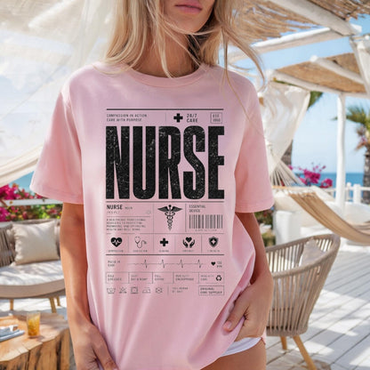 Comfort Colors Nursing Student T-Shirt, Nurse Tee, RN Appreciation Gift, Nursing Graduation Tee, Cute Nurse Life Tee, Healthcare Worker Tee - Denoss