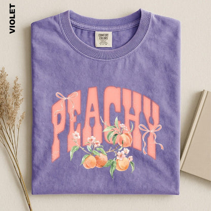 Comfort Colors Peachy Shirt, Peach Lover Graphic Tee, Cute Summer Fruit T-shirt, Preppy Girl Aesthetic Top, Coastal Woman Aesthetic Apparel