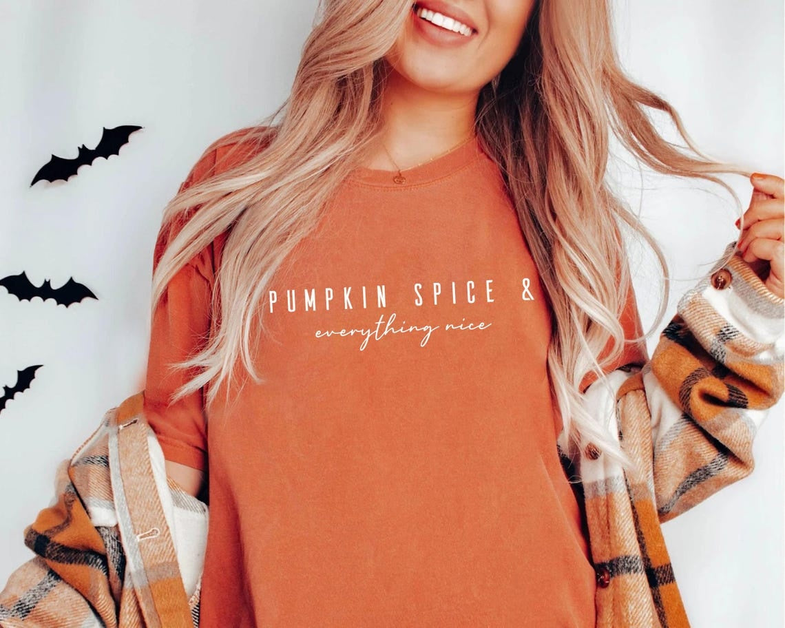 Comfort Colors Pumpkin Spice & Everything Nice Tshirt,Pumpkin Spice Shirt,Fall Vibe Shirt,Fall Shirt,