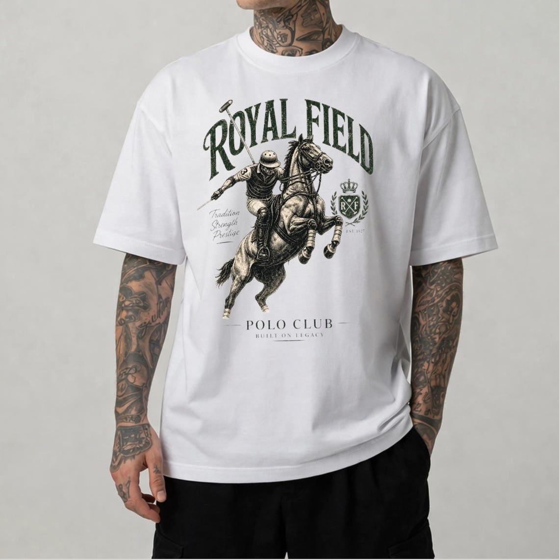 Comfort Colors Royal Field Polo Club Shirt, Handmade Polo Horse Tee, Equestrian Shirt, Luxury Country Club Shirt, Horse Lover Gift Tee - Denoss