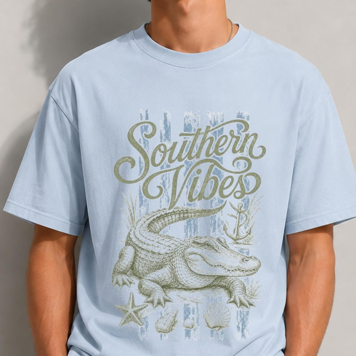 Comfort Colors Southern Vibes Alligator Shirt, Handmade Coastal Tee, Louisiana Gator Tee, Beach Vacation Tee, Southern Tee, Swamp Life Gift