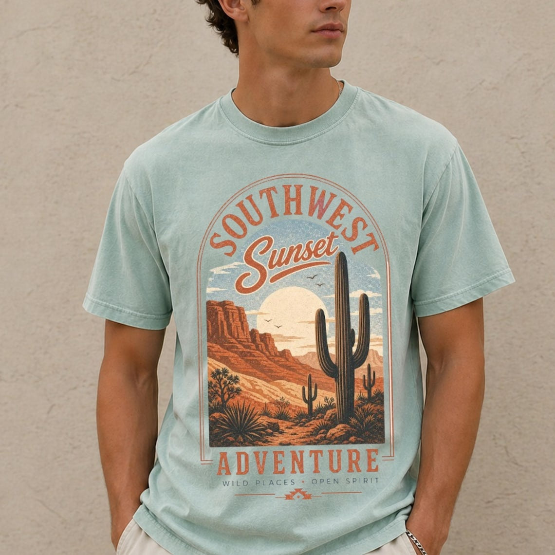 Comfort Colors Southwest Sunset Adventure Shirt, Desert Landscape Tee, Cactus Sunset Tee, National Park Inspired Shirt, Adventure Lover Gift