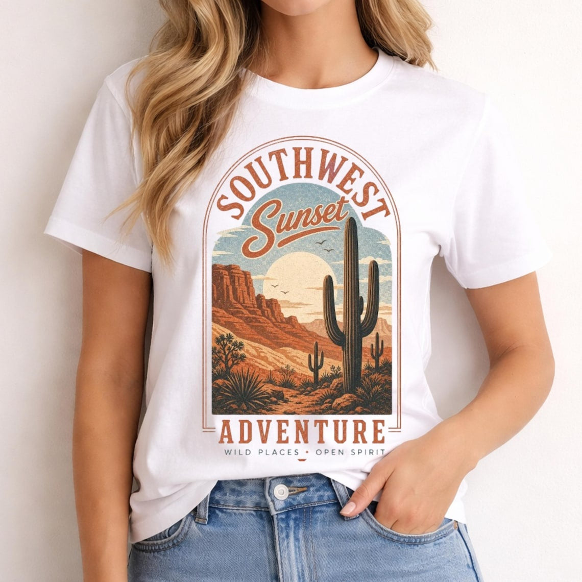 Comfort Colors Southwest Sunset Adventure Shirt, Desert Landscape Tee, Cactus Sunset Tee, National Park Inspired Shirt, Adventure Lover Gift