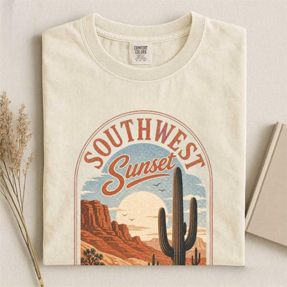 Comfort Colors Southwest Sunset Adventure Shirt, Desert Landscape Tee, Cactus Sunset Tee, National Park Inspired Shirt, Adventure Lover Gift