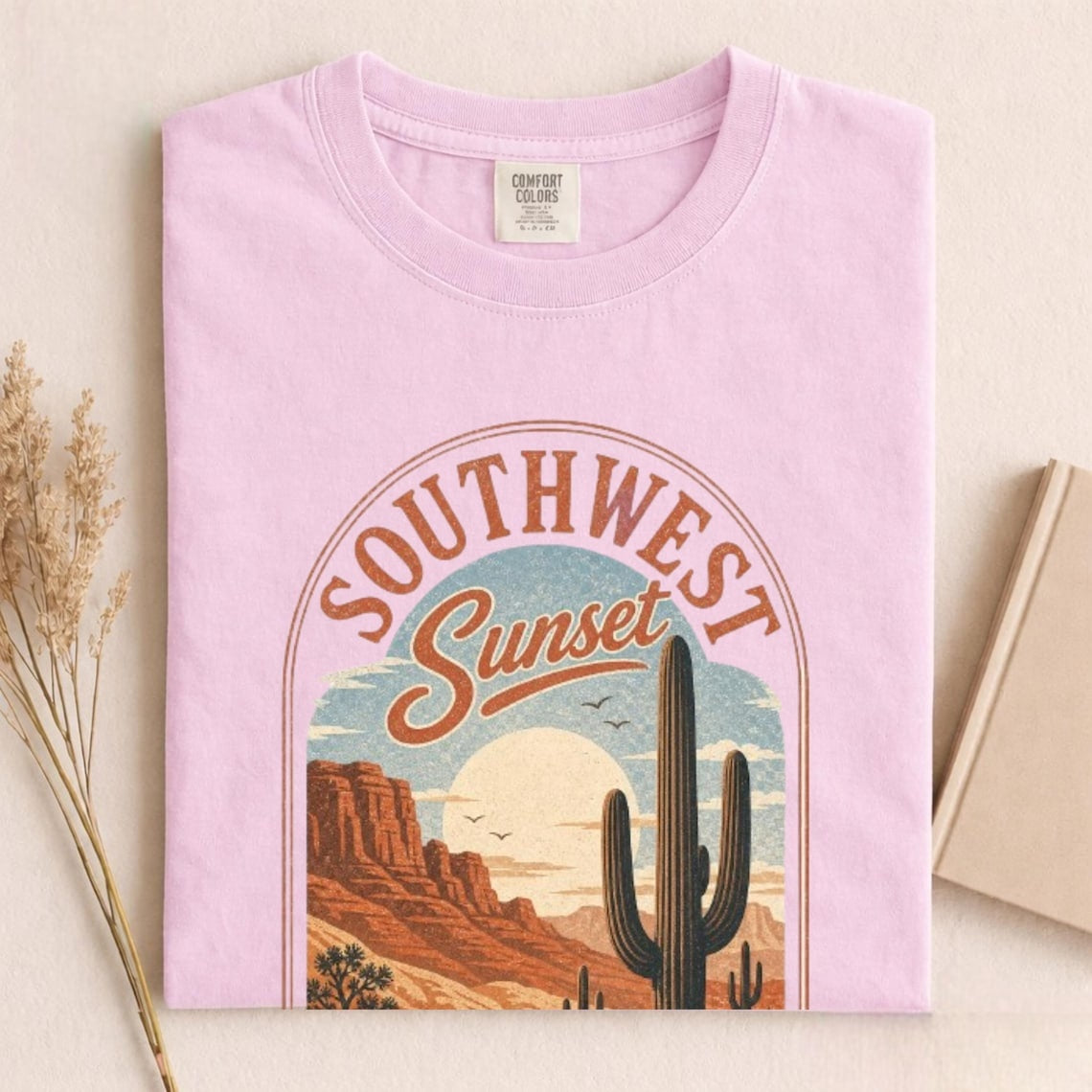 Comfort Colors Southwest Sunset Adventure Shirt, Desert Landscape Tee, Cactus Sunset Tee, National Park Inspired Shirt, Adventure Lover Gift