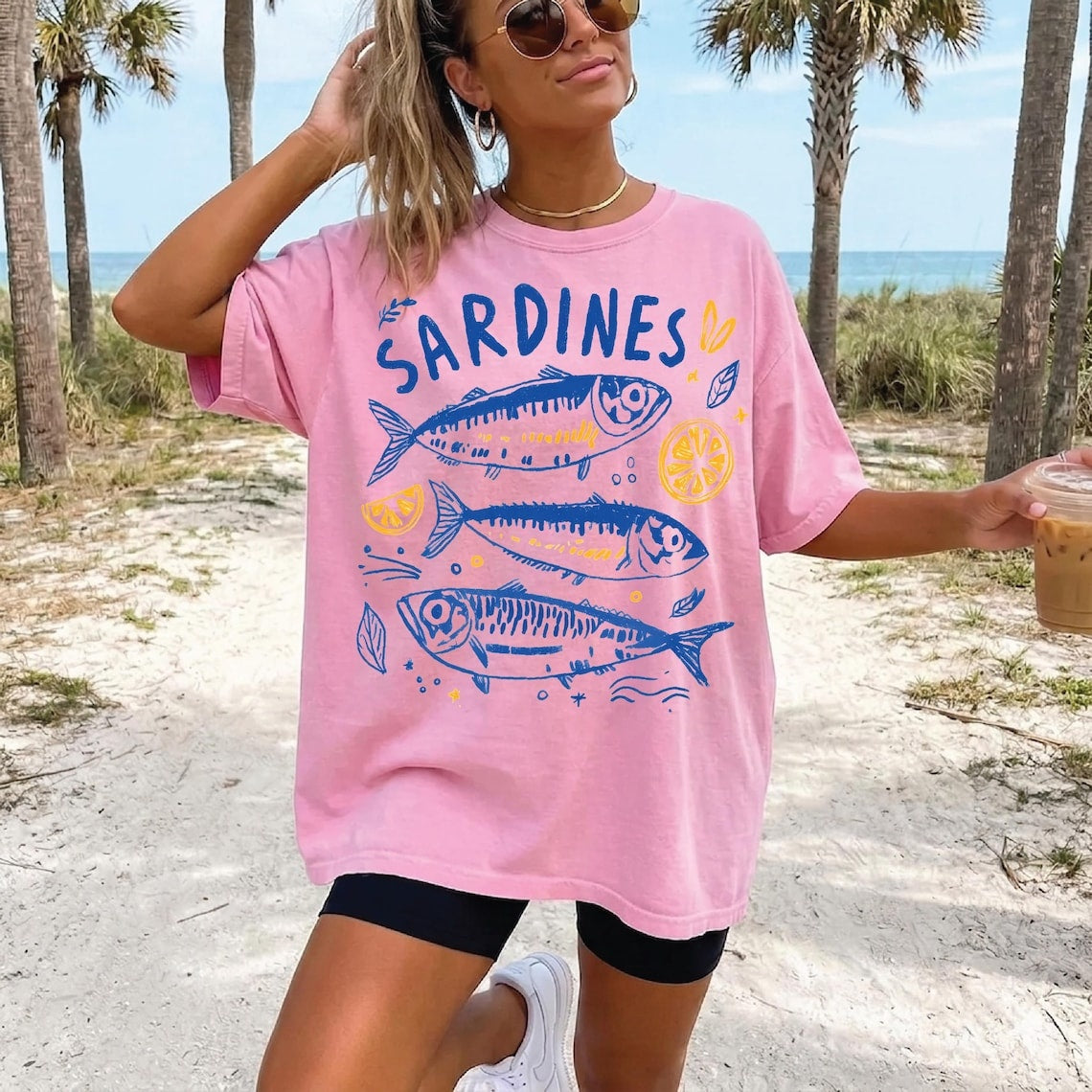 Comfort Colors Summer Tshirt, Sardines Shirt, Retro Tin Fish Shirt, Mediterranean Food Shirt,