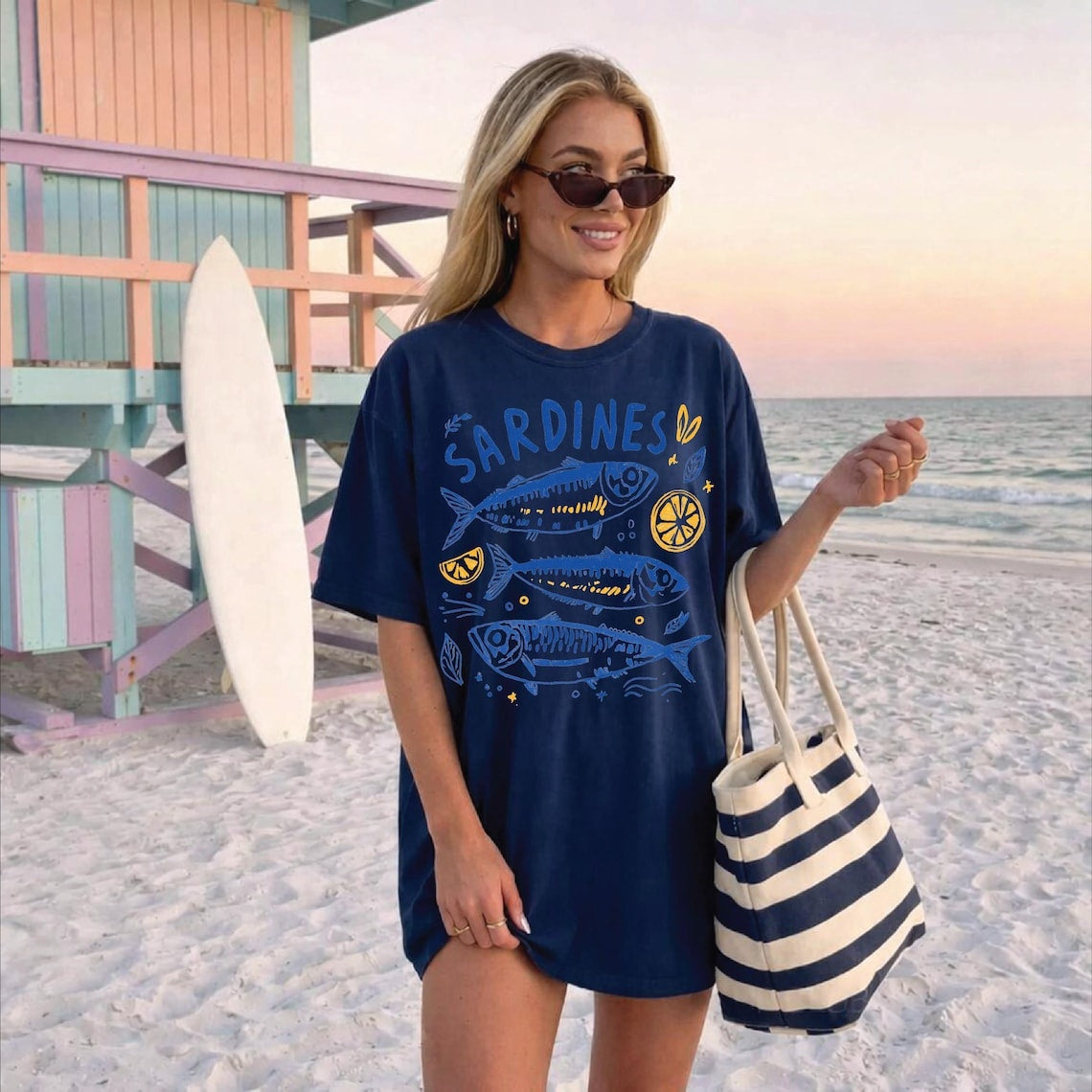 Comfort Colors Summer Tshirt, Sardines Shirt, Retro Tin Fish Shirt, Mediterranean Food Shirt,