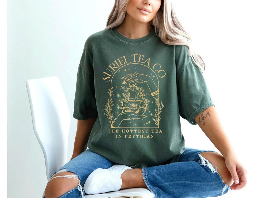 Comfort Colors Suriel Tea Co T-shirt,A Court Of Thorns and Roses,ACOTAR Suriel Tea Shirt,Velaris Tee,SJM Merch,