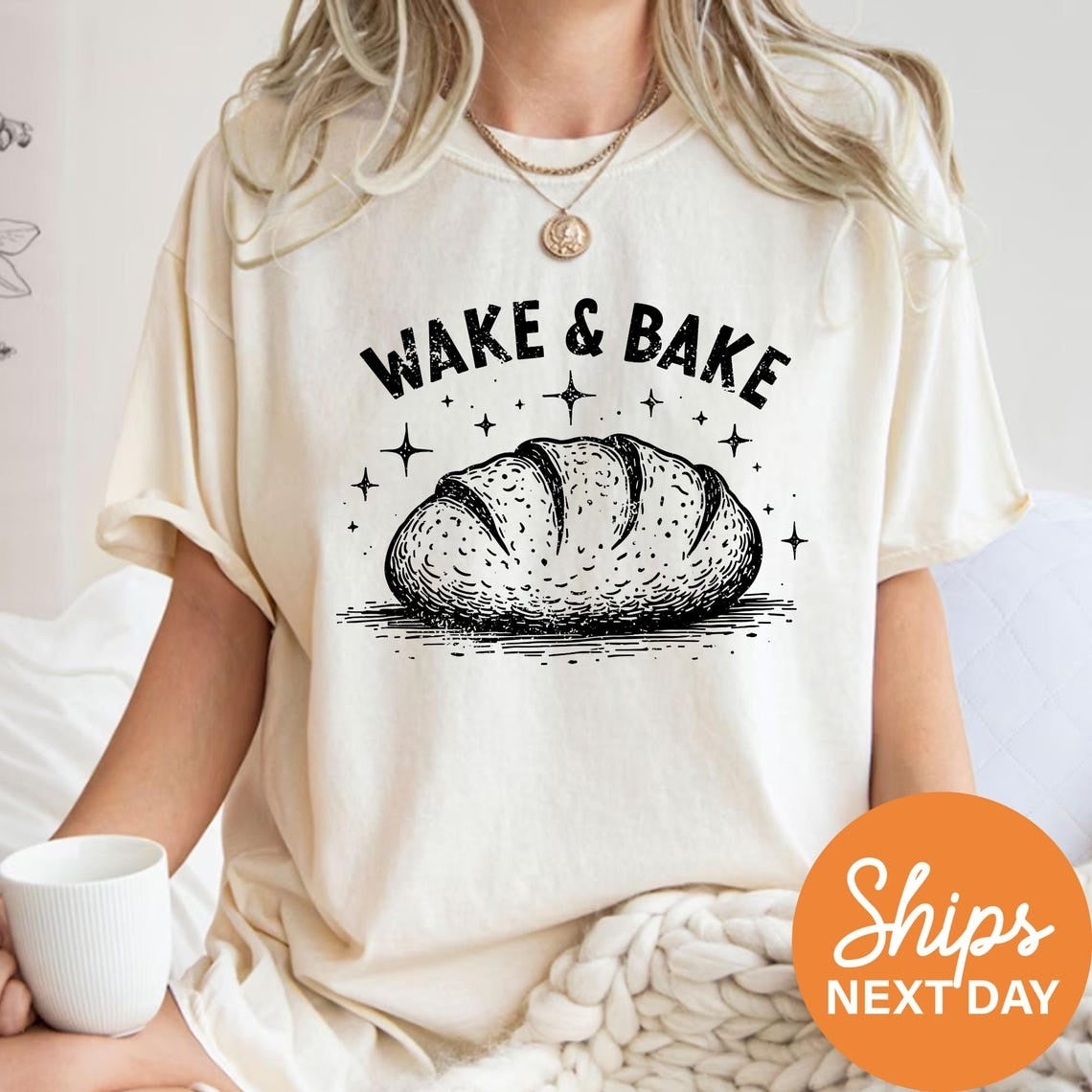 Comfort Colors Wake and Bake Shirt, Funny Sourdough Shirt, Bakers T-Shirt, Sourdough Starter Tee, Funny Bread Shirt, Gift for Her