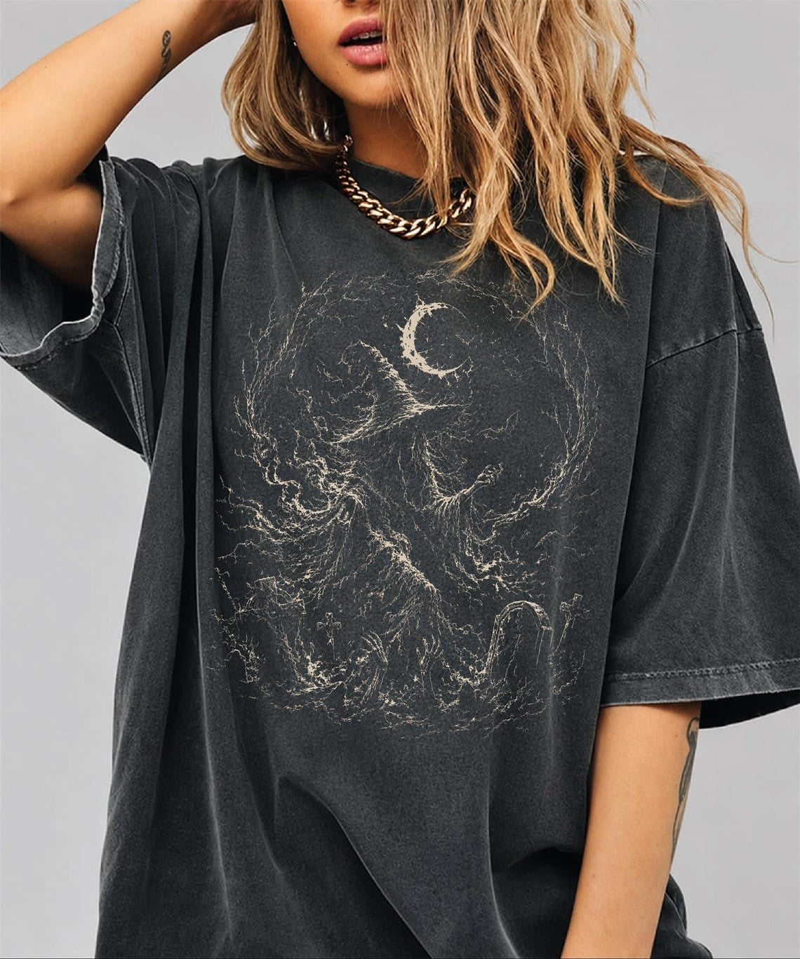 Comfort Colors Witch Dance Tshirt,Gothic Halloween T Shirt, Witches Moon Hoodie,Halloween Spooky Grunge,