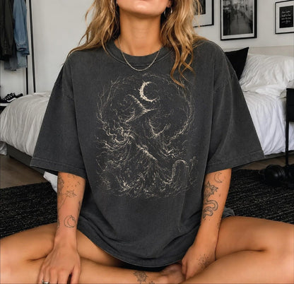Comfort Colors Witch Dance Tshirt,Gothic Halloween T Shirt, Witches Moon Hoodie,Halloween Spooky Grunge,