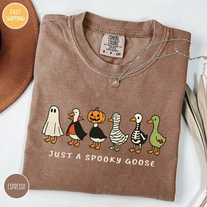 Comfort Colors® Halloween Goose shirt, just a Spooky Goose t-shirt, Funny Halloween shirt, Spooky Season shirt, Spooky Goose Shirt,