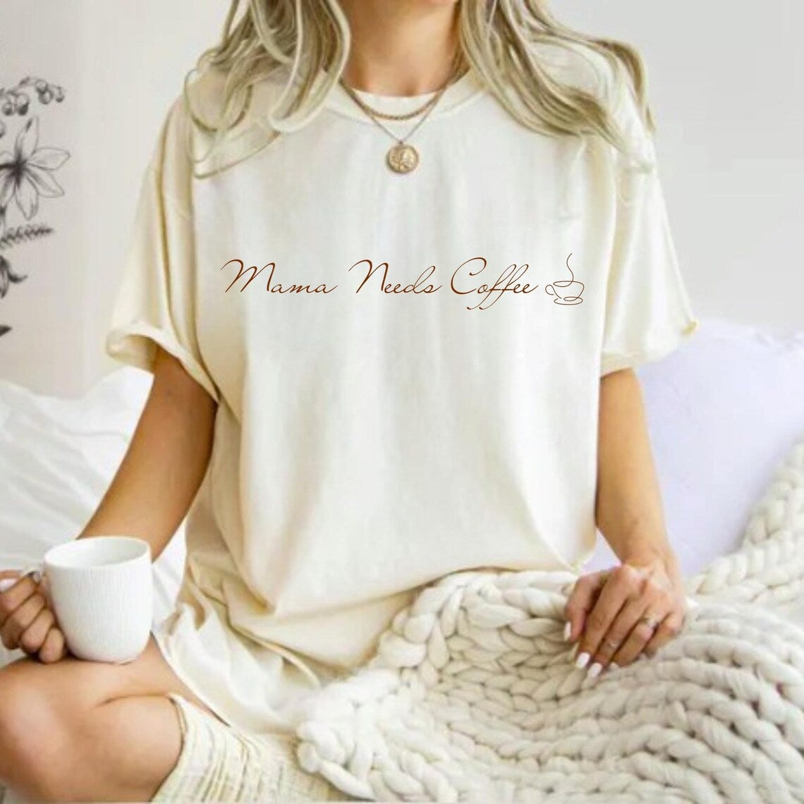 Comfort Colors® Mama Needs Coffee Tee, Mama and Coffee Tee, Coffee Shirt, Happy Mothers Day Tee, New Mom Shirt, Tired Mom Club Tee