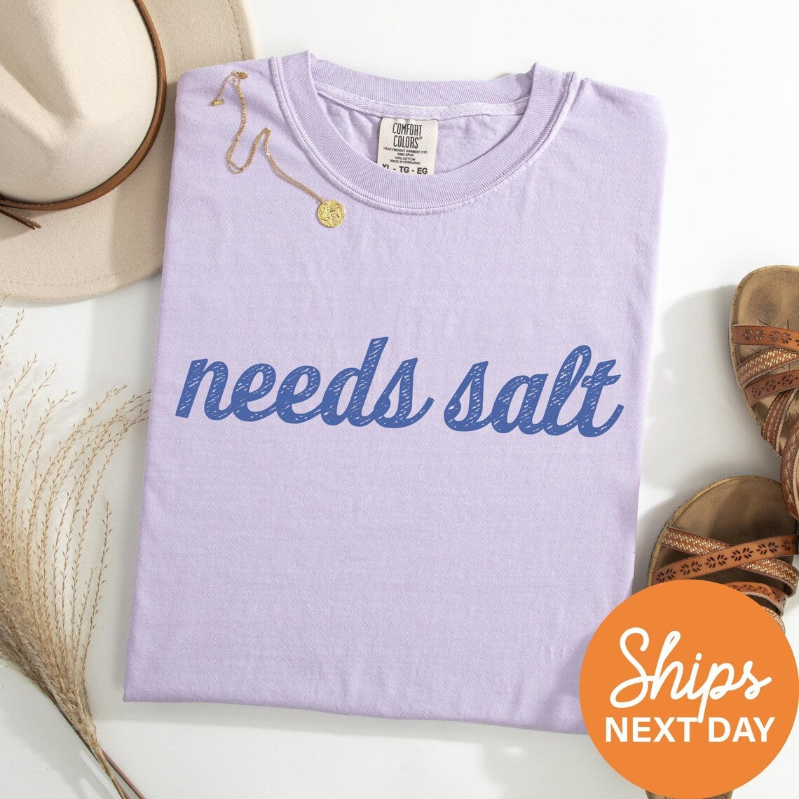 Comfort Colors® Needs Salt T-Shirt, Funny Cooking Tee, Foodie Shirt, Chef Gifts