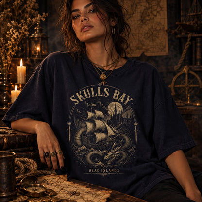 Skull's Bay T-Shirt, Dead Islands Sea Dragon Tee, TOG Bookish Graphic Shirt, Sarah J Maas Romantasy Gift