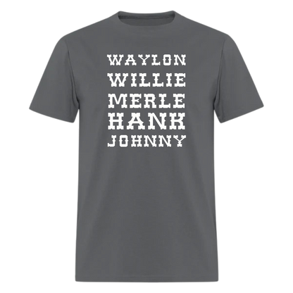 Waylon,Willie, Merle,Hank, Johnny, ,Country Music Tshirt - Denoss