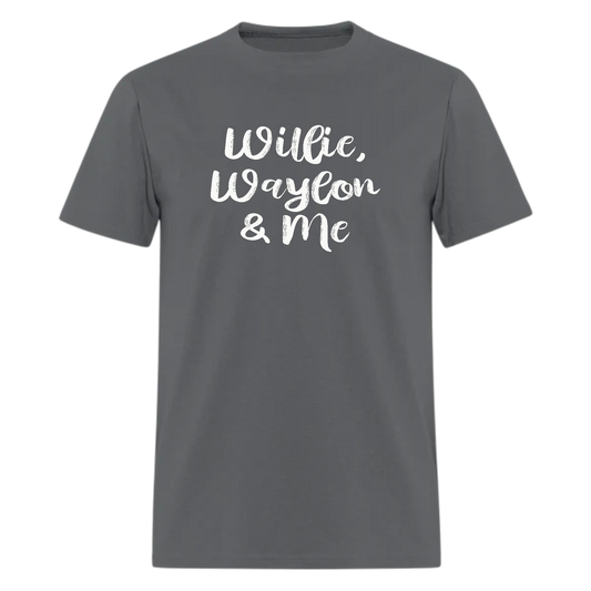 Willie, Waylon and Me,Country Music Fan,Unisex,Short Sleeve T Shirt - Denoss