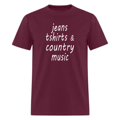 Jeans T shirts And Country Music T Shirt,Country Music Shirt,Country Girl Tshirt
